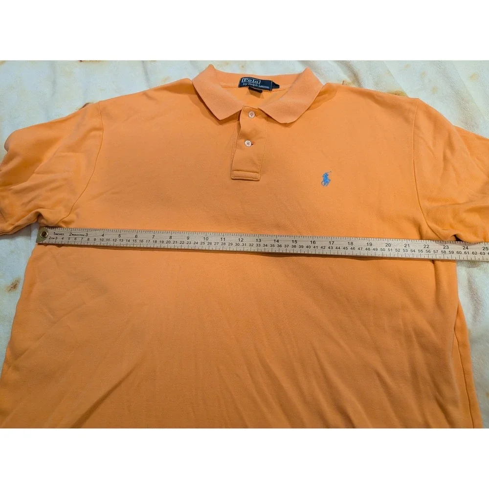 Polo Ralph Lauren Mens Orange Short Sleeve Cotton Polo Shirt Large Classic Fit